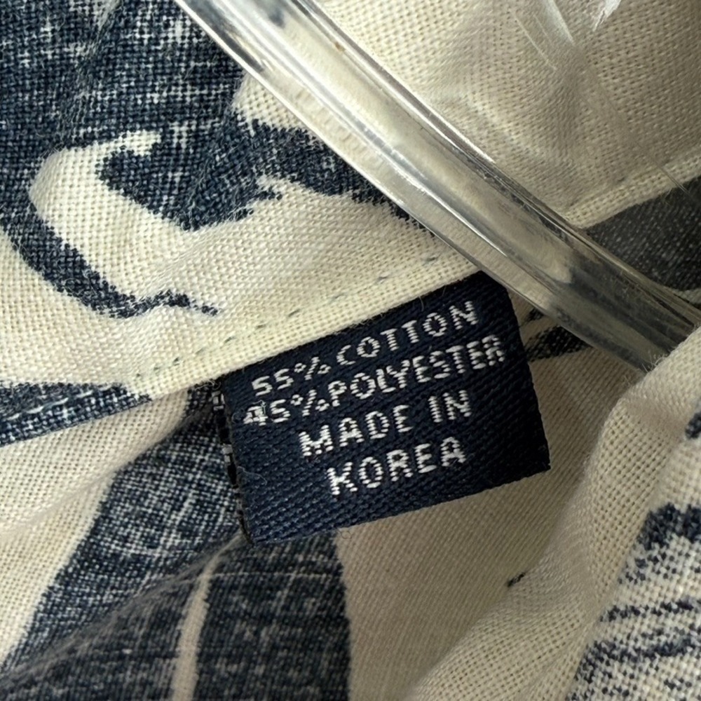 Reyn Spooner Sz 3XL Blue White Abstract Bold Frond Tribal Hawaiian Kloth Popover - Picture 5 of 13